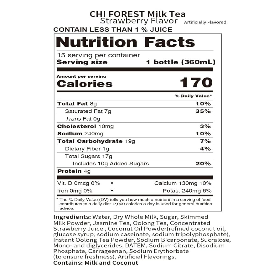 Johnny's - milk teaページ Amazon.com : CHI FOREST Milk Tea Strawberry Flavor, 12.67fl